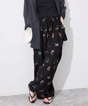 embroideryメッシュパンツ