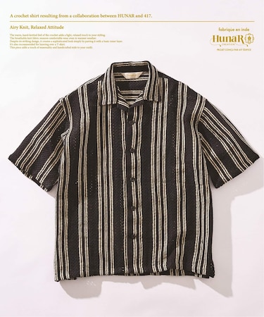 HUNAR×417 クロシェシャツ2