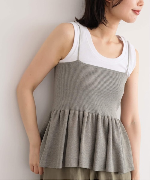 チェックペプラムキャミ×タンクSET｜ミラオーウェンの通販｜&mall