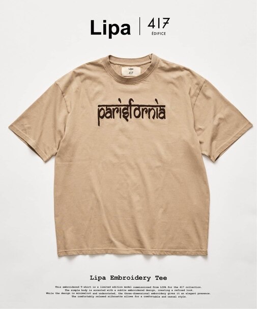 LIPA×417 エンブロイダリーTシャツ