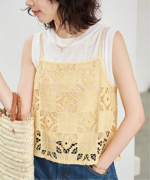 Indiaスクエア刺繍キャミ｜フォーワンセブン スローブイエナの通販