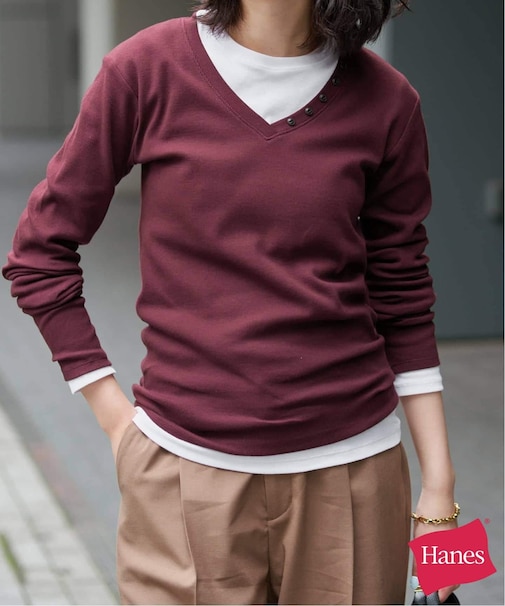 《2枚セット》HANES/ヘインズ SLOBE別注 2PACK リブロンTEE