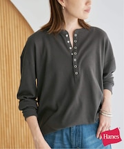 HANES/ヘインズ SLOBE別注 ヘンリーネックワッフル ロンTEE