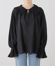 normment/ノーメント COTTON RAYON PINTUCK COLLAR BLOUSE S26P1586
