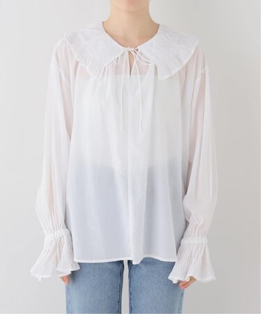 normment/ノーメント COTTON RAYON PINTUCK COLLAR BLOUSE S26P1586