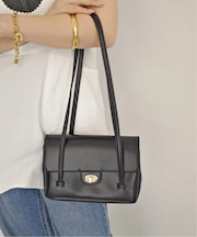 SLOBE レザーフラップショルダーバッグ