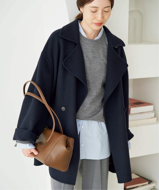 《シリーズあり/追加》souple wool ダブルフェイスミドルコート