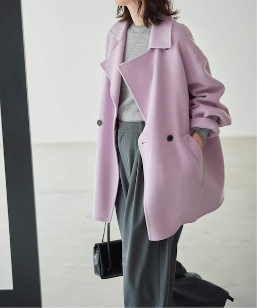 シリーズあり/追加》souple wool ダブルフェイスミドルコート｜フォー