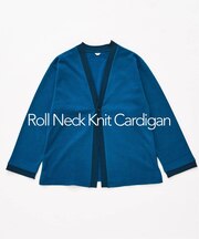 ロールネック ニットカーディガン
