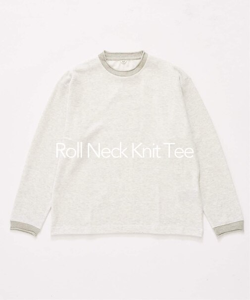 ロールネック ニットTシャツ