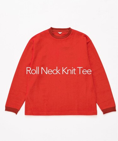 ロールネック ニットTシャツ