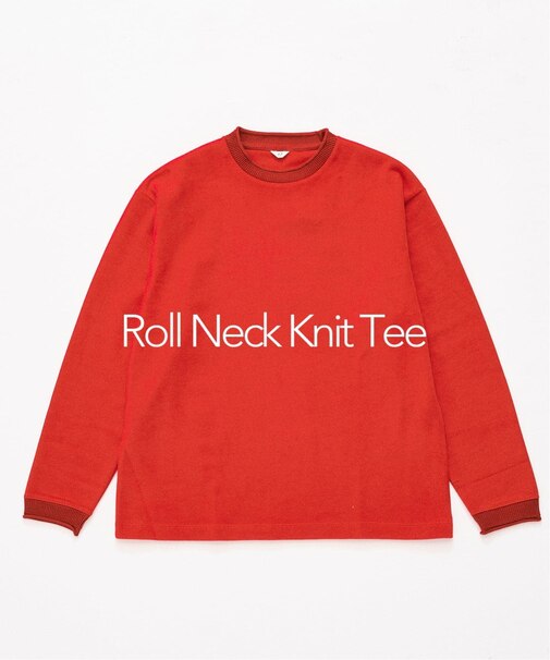 ロールネック ニットTシャツ