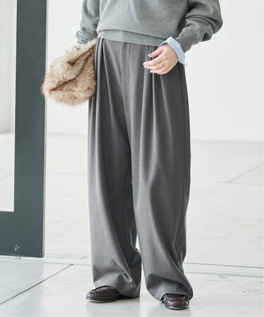 《WEBのみ4サイズ展開/WEB限定カラー/吸湿発熱》CIRCULATE WARM タックパンツ
