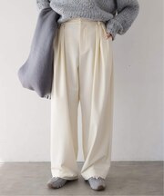 《WEBのみ4サイズ展開/WEB限定カラー/吸湿発熱》CIRCULATE WARM タックパンツ