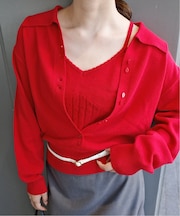 crinkle crinkle crinkle slow off knit top CC-5038