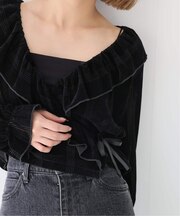miller/ミラー SLOBE別注 SHEER ベロアカシュクールトップス