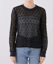 nap/ナップ Contrast Lace Crew Top 5641004