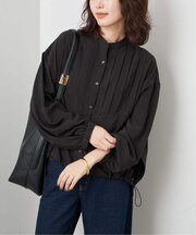 ピンタックスピンドル長袖ブラウス