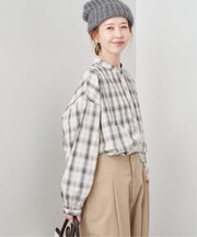 ピンタックスピンドル長袖ブラウス