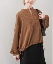ピンタックスピンドル長袖ブラウス
