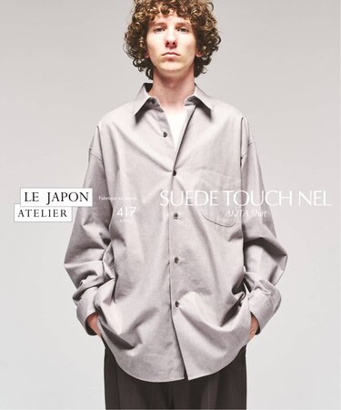 LE JAPON スウェード タッチ ネルシャツ