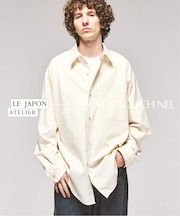 LE JAPON スウェード タッチ ネルシャツ
