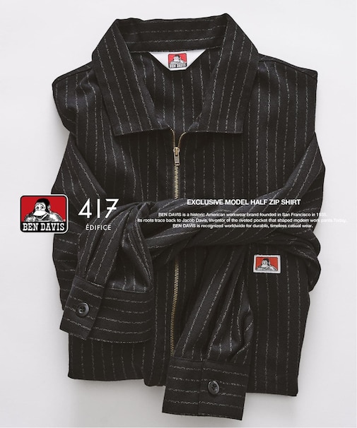【BEN DAVIS / ベンデイビス】417別注 Half Zip Shirt