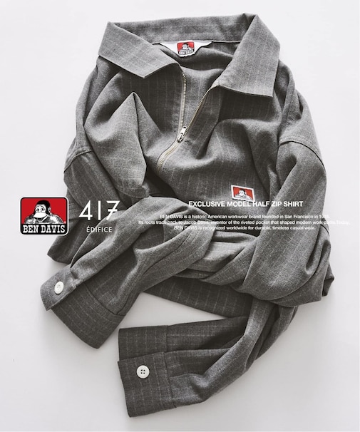 【BEN DAVIS / ベンデイビス】417別注 Half Zip Shirt