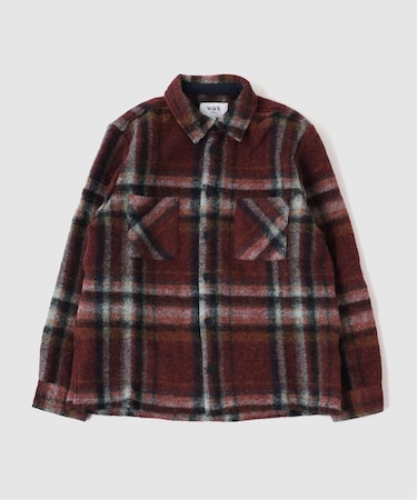 【WAX LONDON / ワックス ロンドン】オーバーシャツ BURGUNDY MULTI