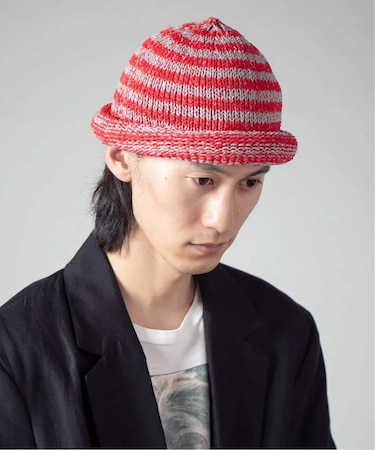 Indietro Association / インディエトロ・アソシエーション Border RollKnit Cap
