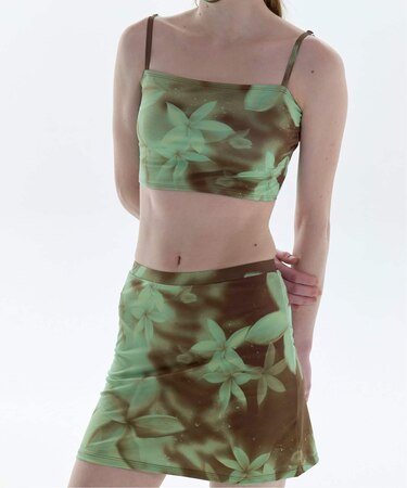 PISCESS/パイシス Flower Splash Tube Top Skirt Set