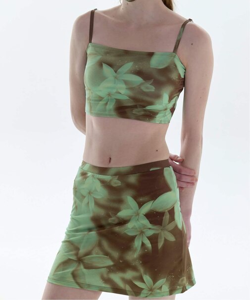 PISCESS/パイシス Flower Splash Tube Top Skirt Set