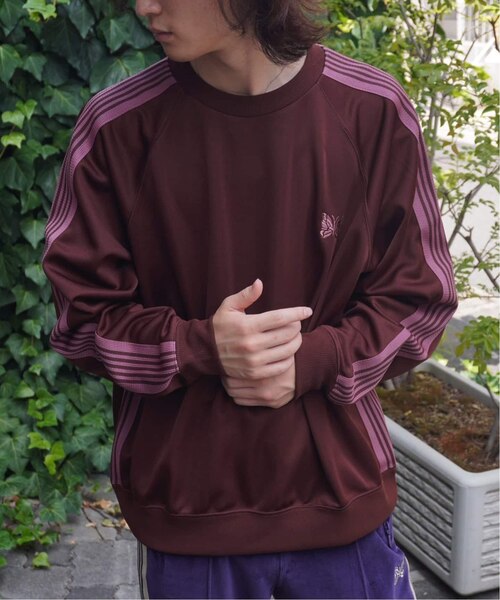 トップス YuuNEEDLES Track Crew Neck Shirt Needles Track Crew Neck Shirt Poly Smooth Black Sweatshirts