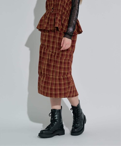 スカート sui Ezick スカート Organdy tuck layered シアーナロースカート