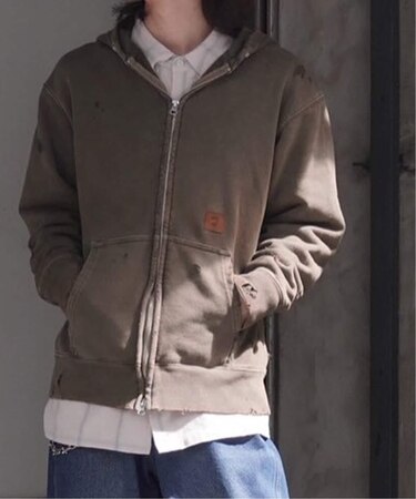 JIEDA / ジエダ DAMAGE PATCH ZIP HOODIE