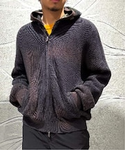 NOMANUAL/ノーマニュアル SPRAY DYEING KNIT ZIP-UP