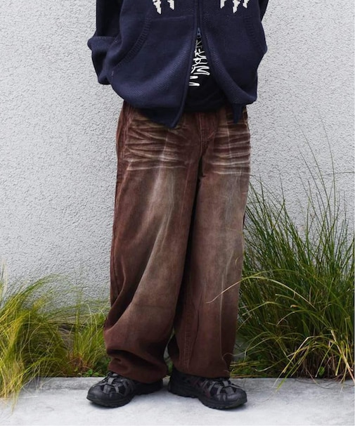 NOMANUAL/ノーマニュアル WAVE CURVED CORDUROY PANTS