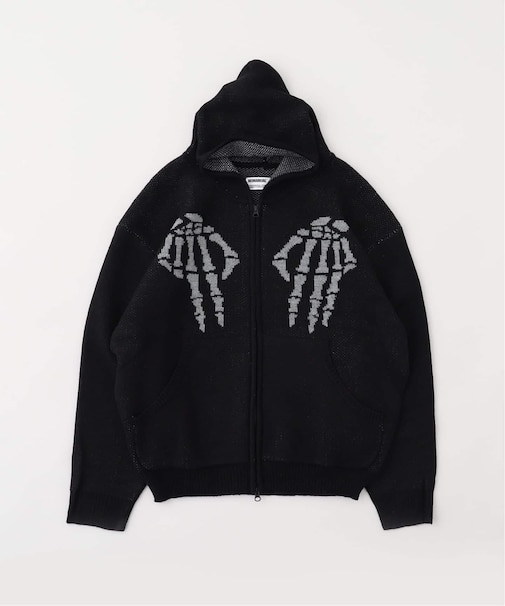NOMANUAL/ノーマニュアル SKULL HAND COWICHAN HOODED