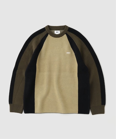 OBEY / オベイ RAGLAN CREW NECK SWEATER