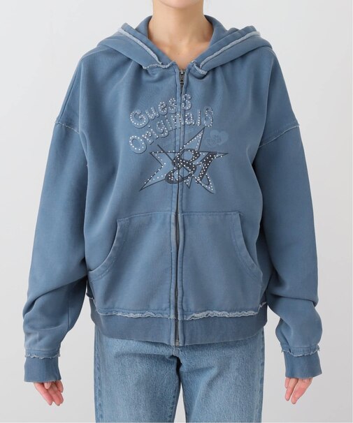 GUESS/ゲス GO OS STAR RHINESTON HOODIE