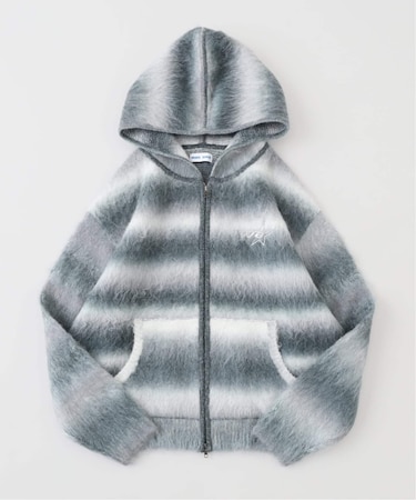WOKE EDGE / ウォークエッジ Gradation Mohair Zip Knit