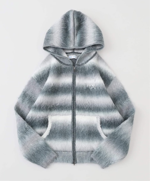 WOKE EDGE / ウォークエッジ Gradation Mohair Zip Knit