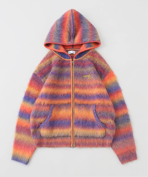 WOKE EDGE / ウォークエッジ Gradation Mohair Zip Knit
