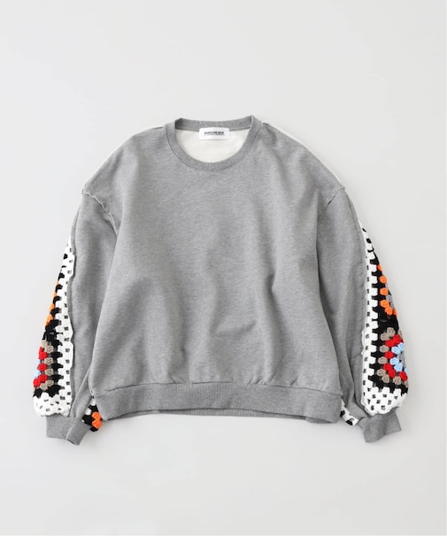 DISCOVERED / ディスカバード CROCHET SLEEVE SWEAT