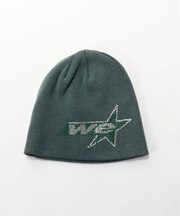 WOKE EDGE / ウォークエッジ Rhinestone WE Star Logo Beanie