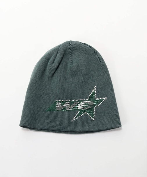 WOKE EDGE / ウォークエッジ Rhinestone WE Star Logo Beanie