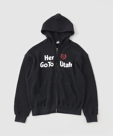 SCREEN STARS*JW ワッフルジップアップフーディー