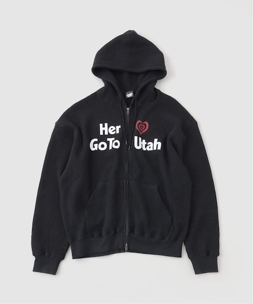 SCREEN STARS*JW ワッフルジップアップフーディー