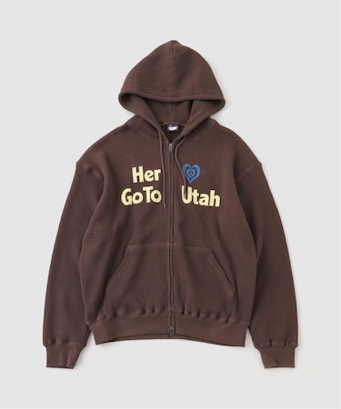 SCREEN STARS*JW ワッフルジップアップフーディー