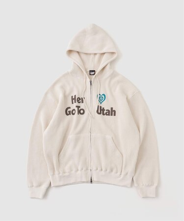 SCREEN STARS*JW ワッフルジップアップフーディー